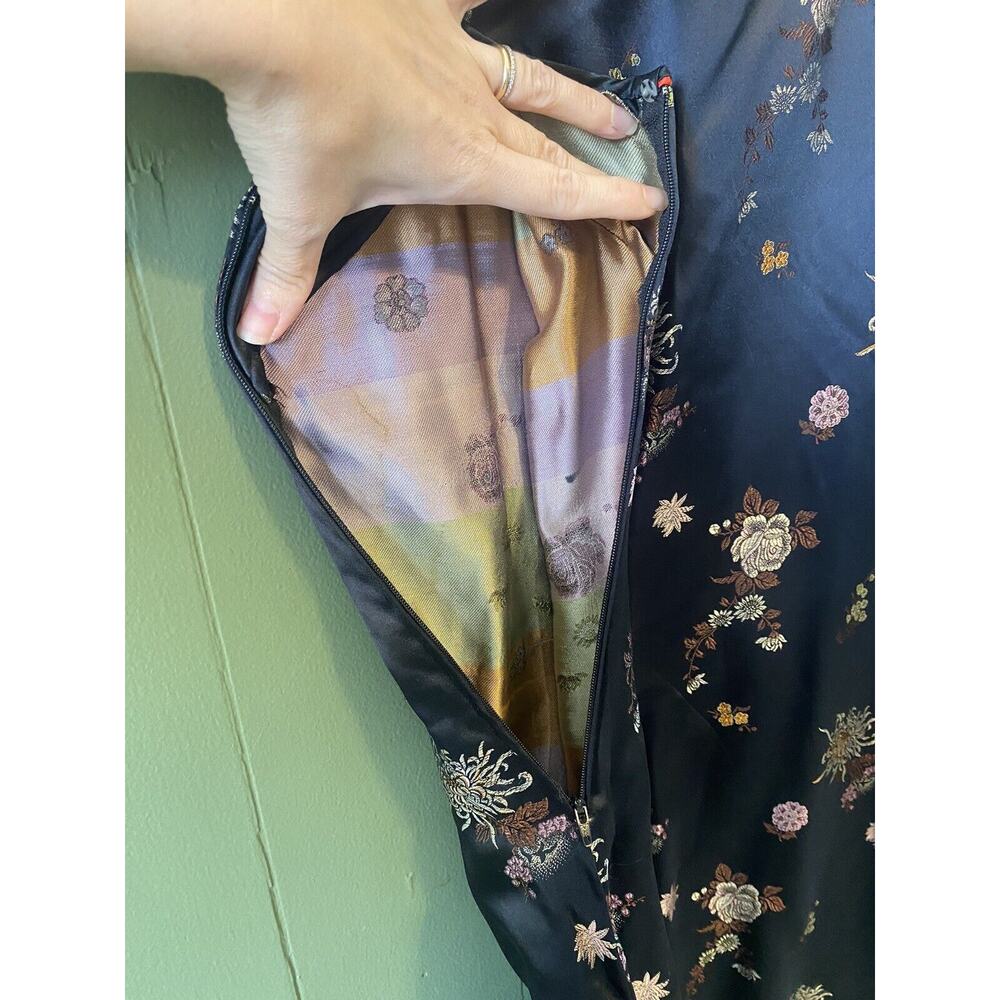 Cheongsam Dress Womens Large* & Purse Black Satin Geisha Oriental Asian Mini - Picture 13 of 16